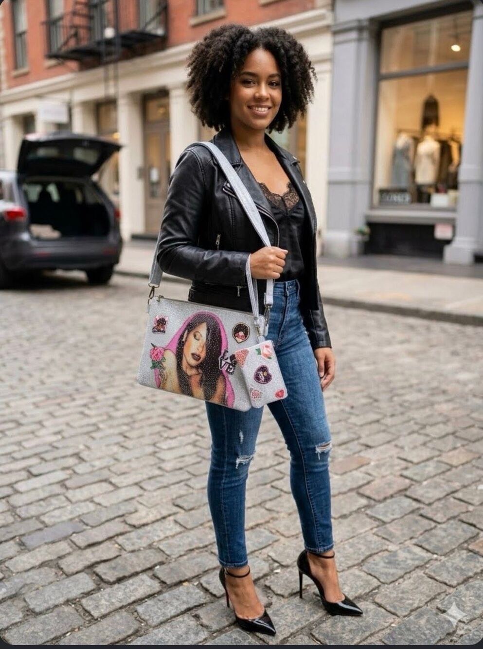 Handmade Aaliyah Graphic Handbag